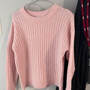 Time and Tru Pink Knit Crewneck Sweater
